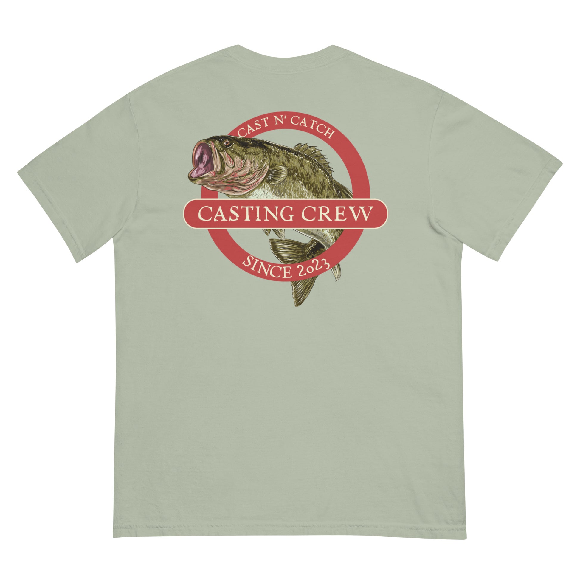 Casting Crew Bay Cast N' Catch Bass Fishing Shirt, Back view