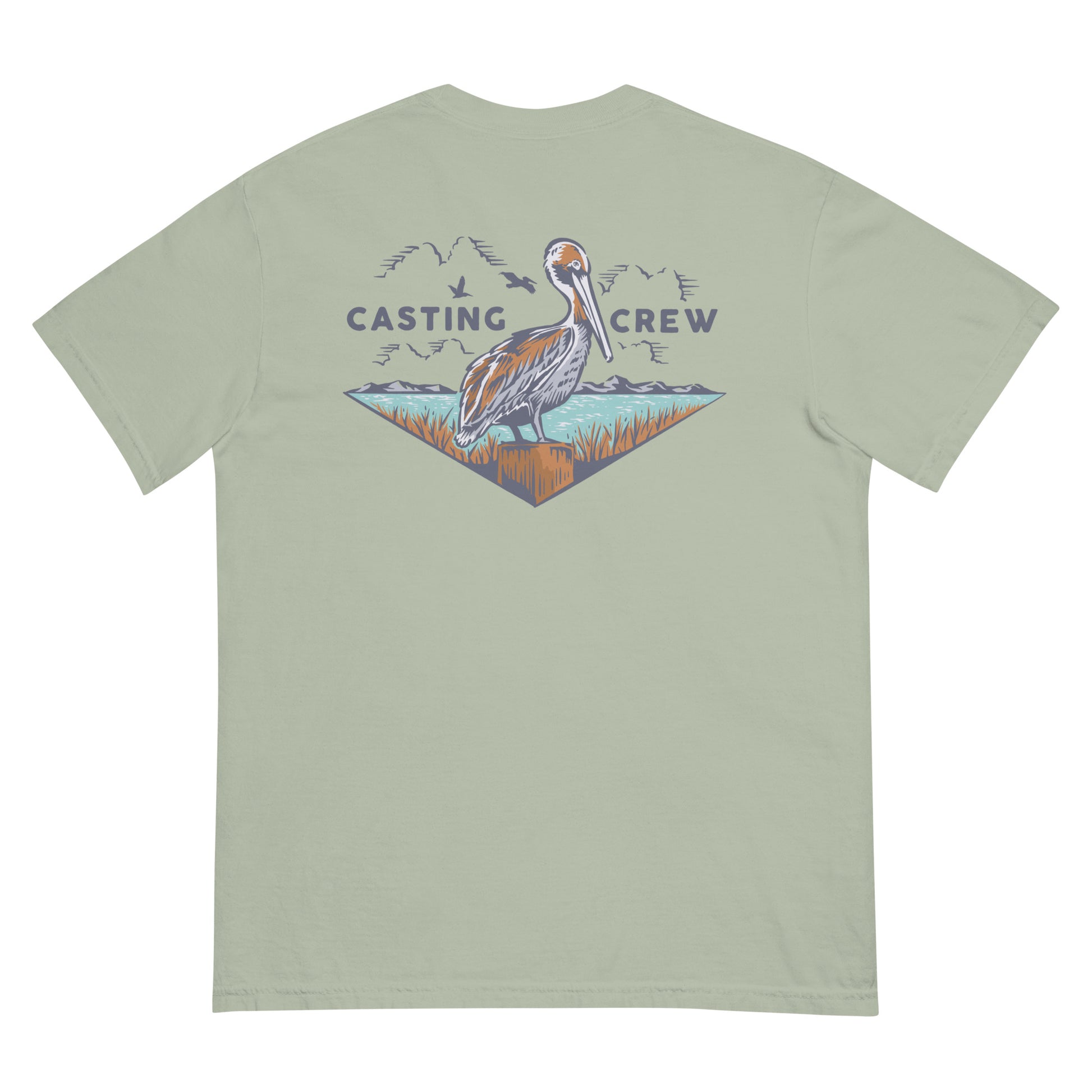 Casting Crew Bay Pelican Perch Fishing Shirt, Back View