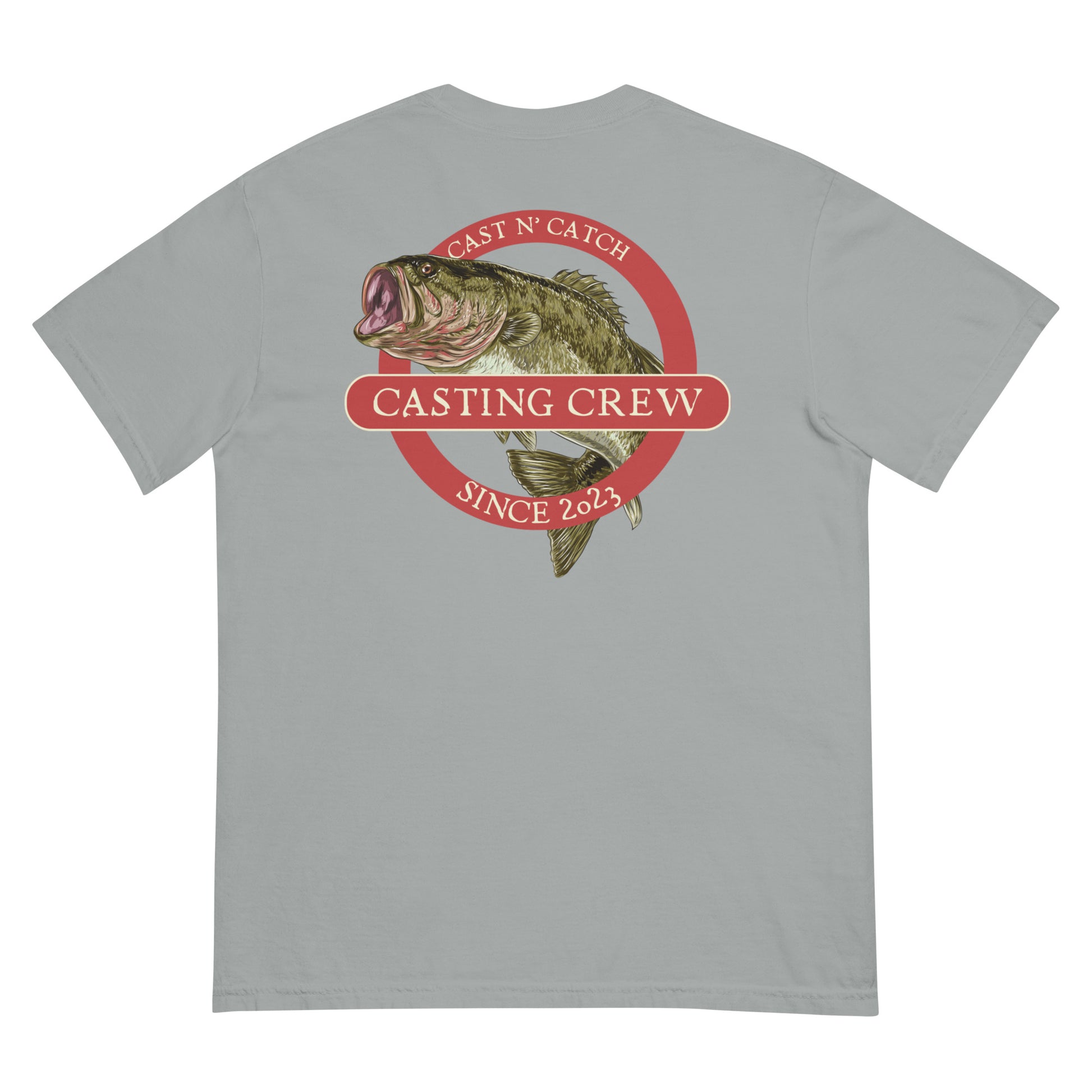Casting Crew Granite Cast N' Catch Bass Fishing Shirt, Back view