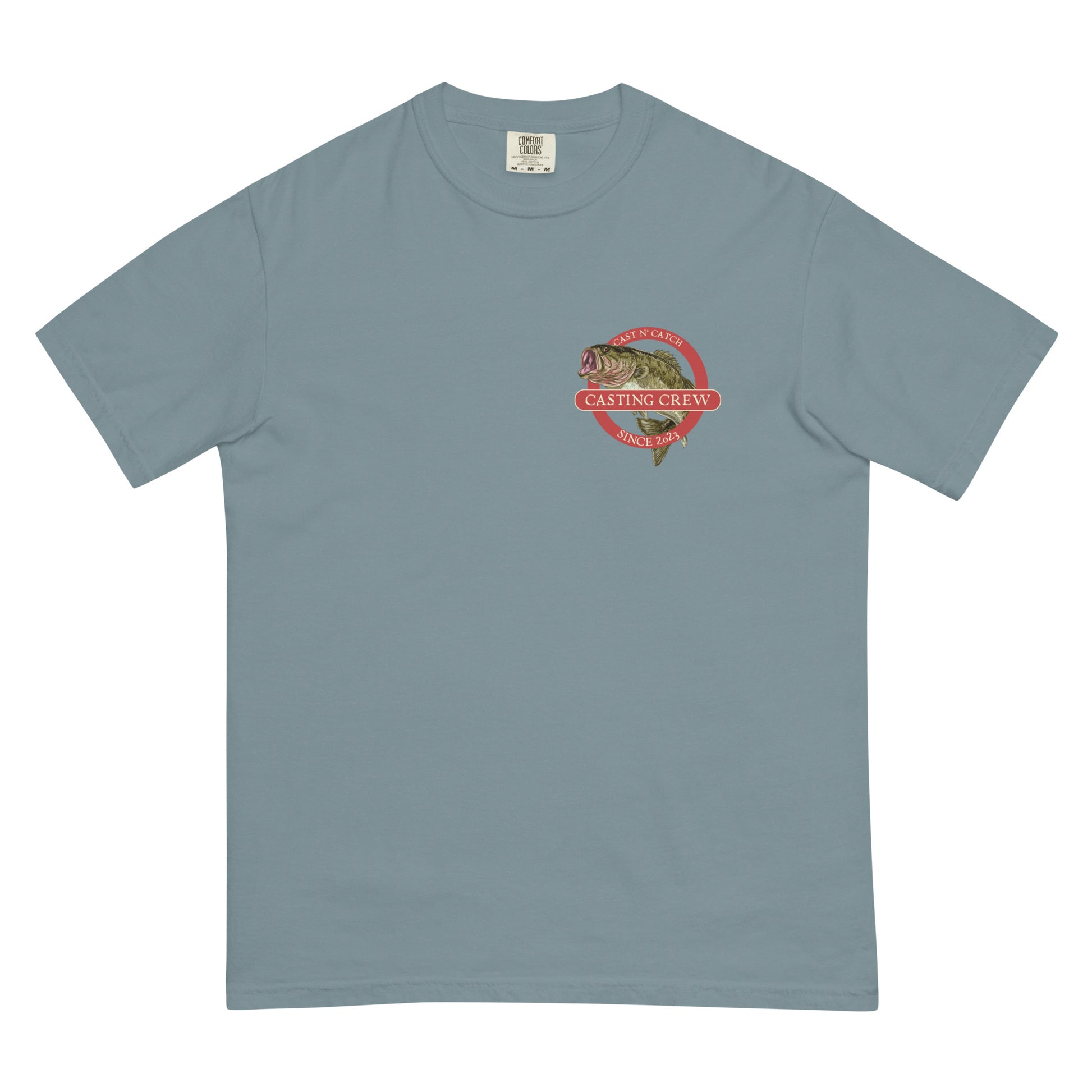 Casting Crew Ice Blue Cast N' Catch Bass Fishing Shirt, Front view