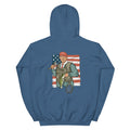 Casting Crew Indigo Blue Presidential Fishing Hoodie, Back View