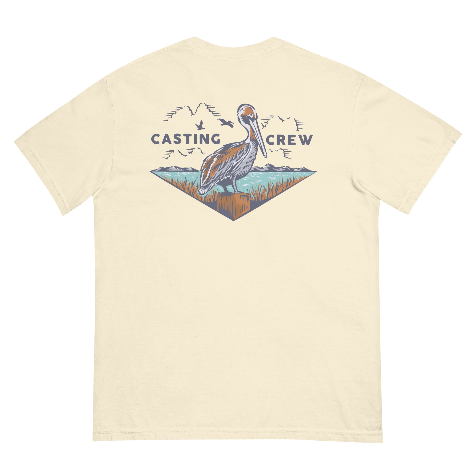 Casting Crew Sand Pelican Perch Fishing Shirt, Back View 2 