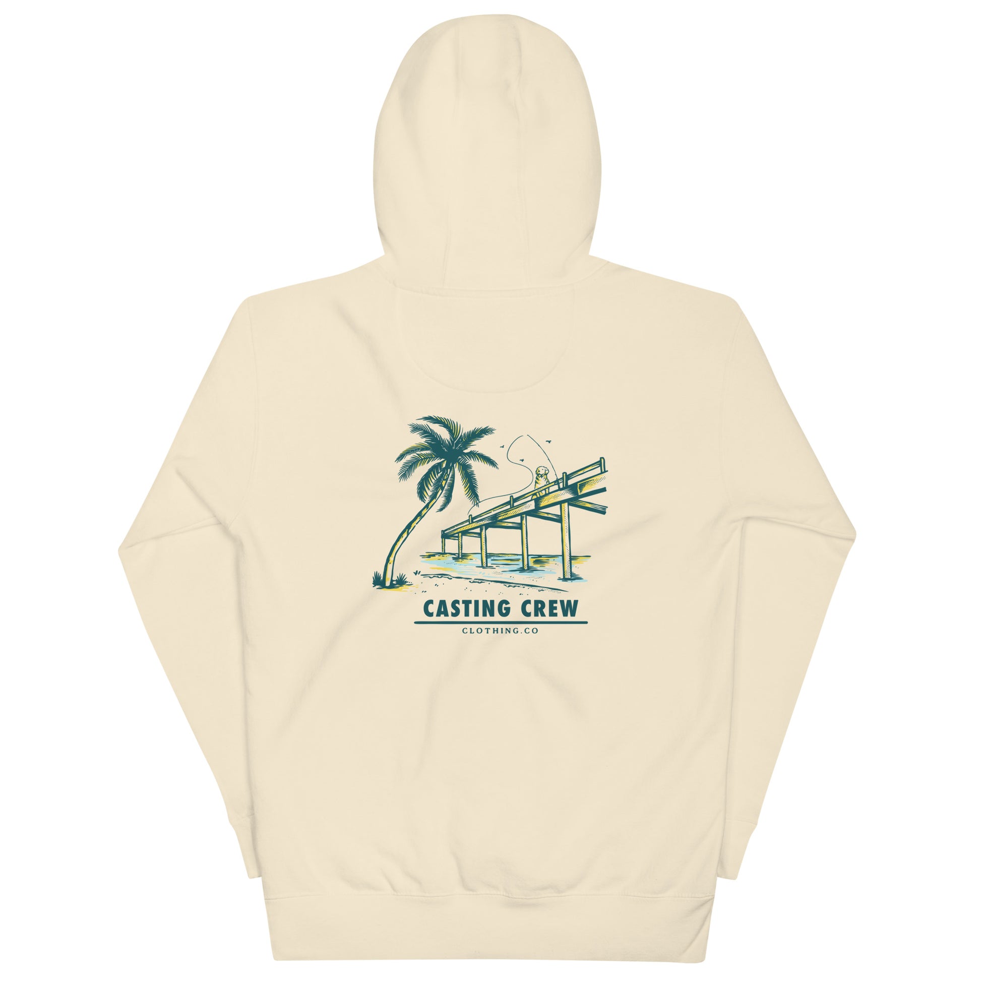 Casting Crew Sand Pier-Side Fishing Hoodie, Back View