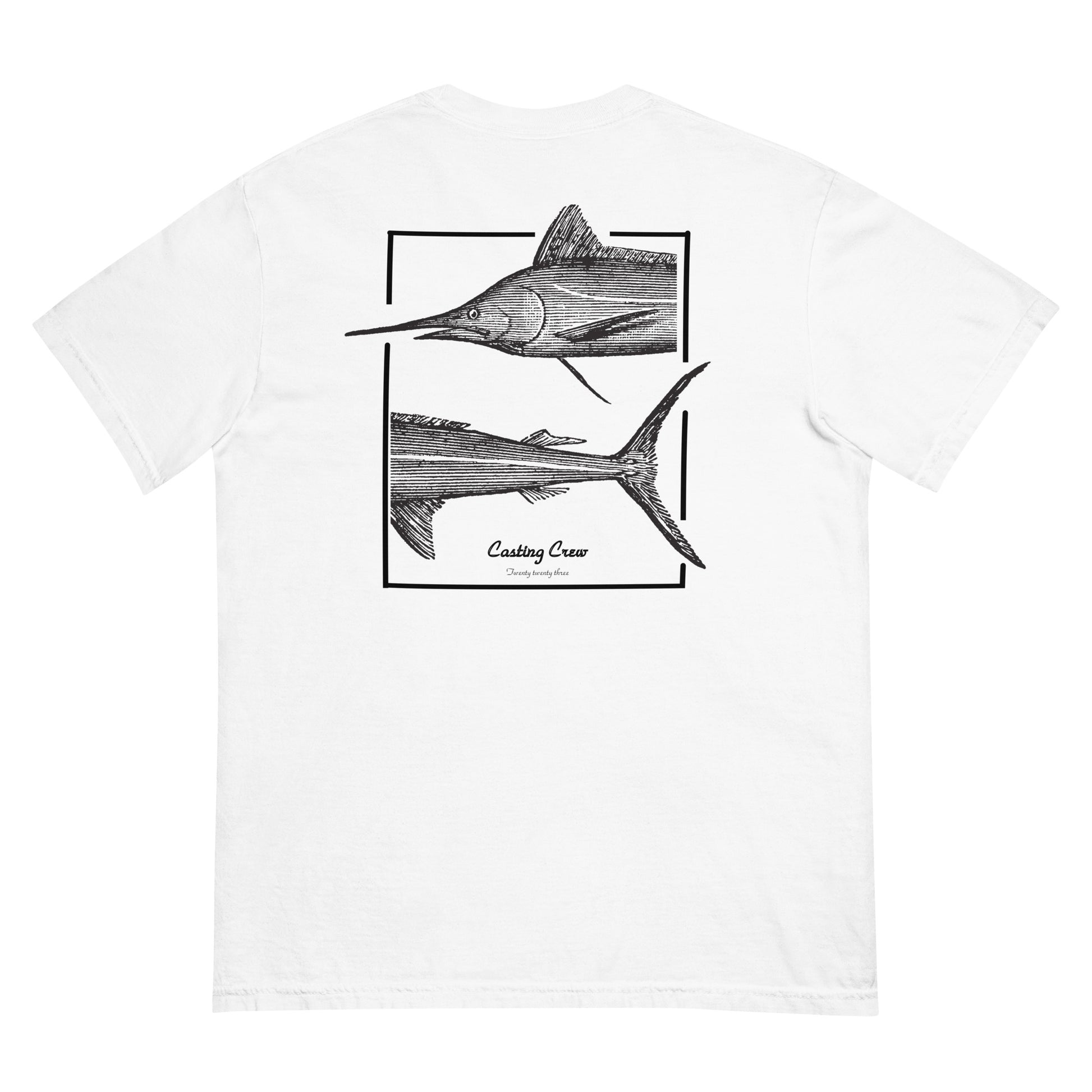 Casting Crew White Marlin Fishing Shirt, Back view