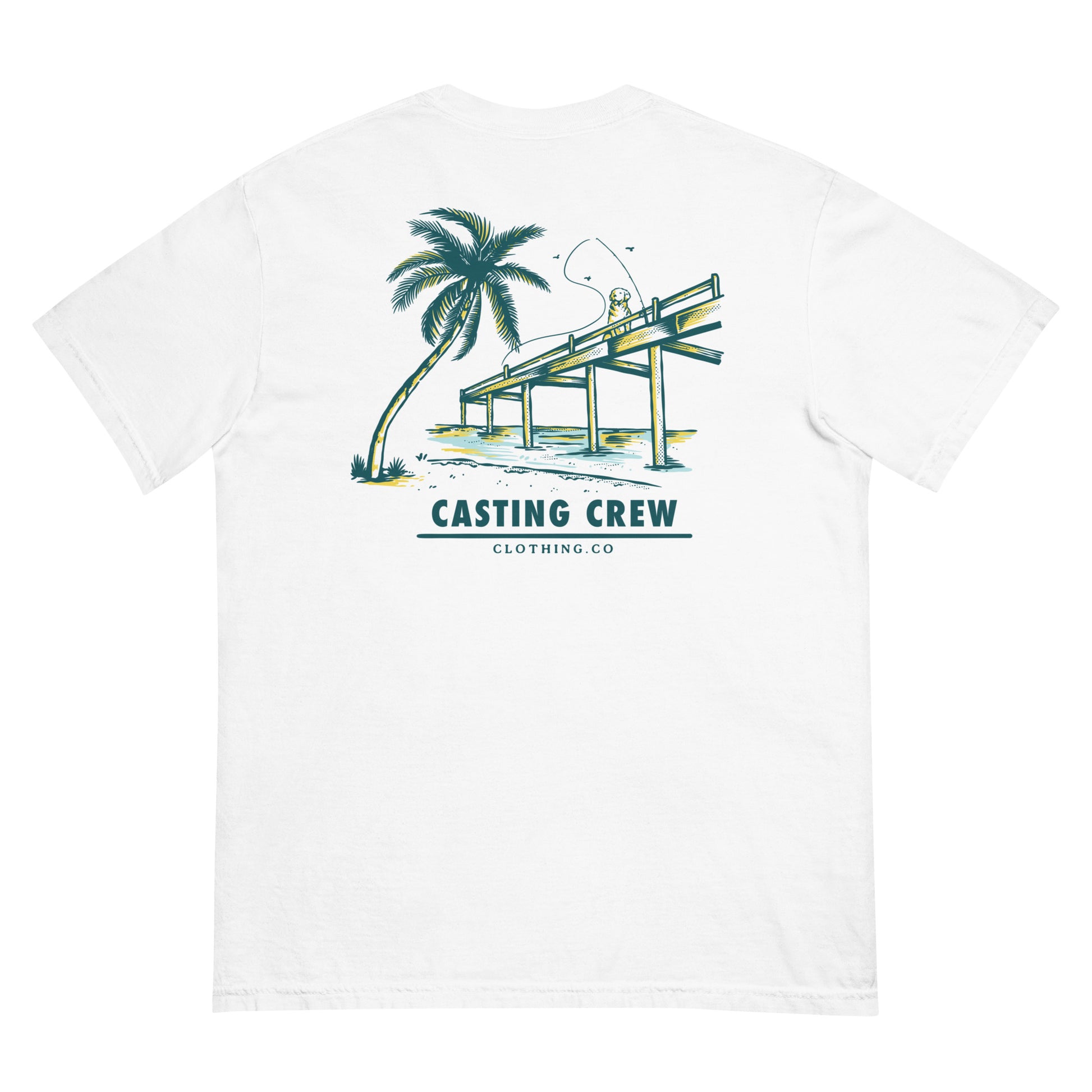 Casting Crew White Pierside Fishing Shirt, Back