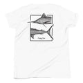 Casting Crew White Youth Marlin Fishing Shirt, Back View