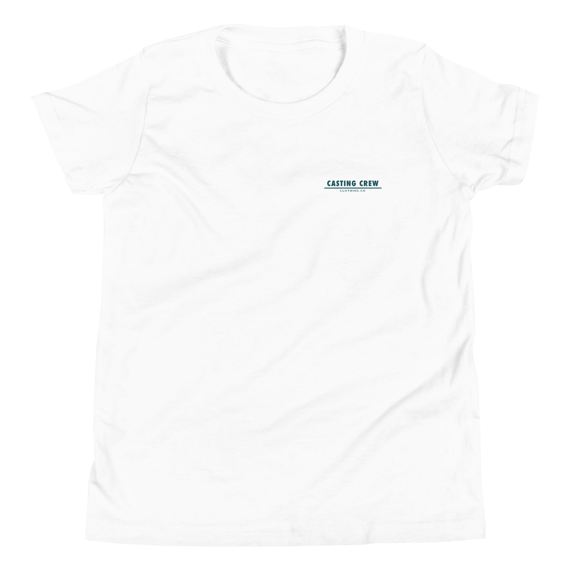 Casting Crew White Youth Pier-Side Fishing Shirt, Front View