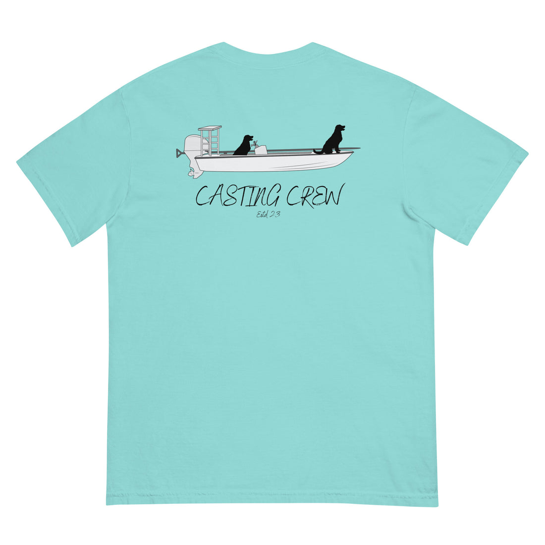 Lagoon Blue Casting Crew All Paws on Deck Fishing Shirt, Back view