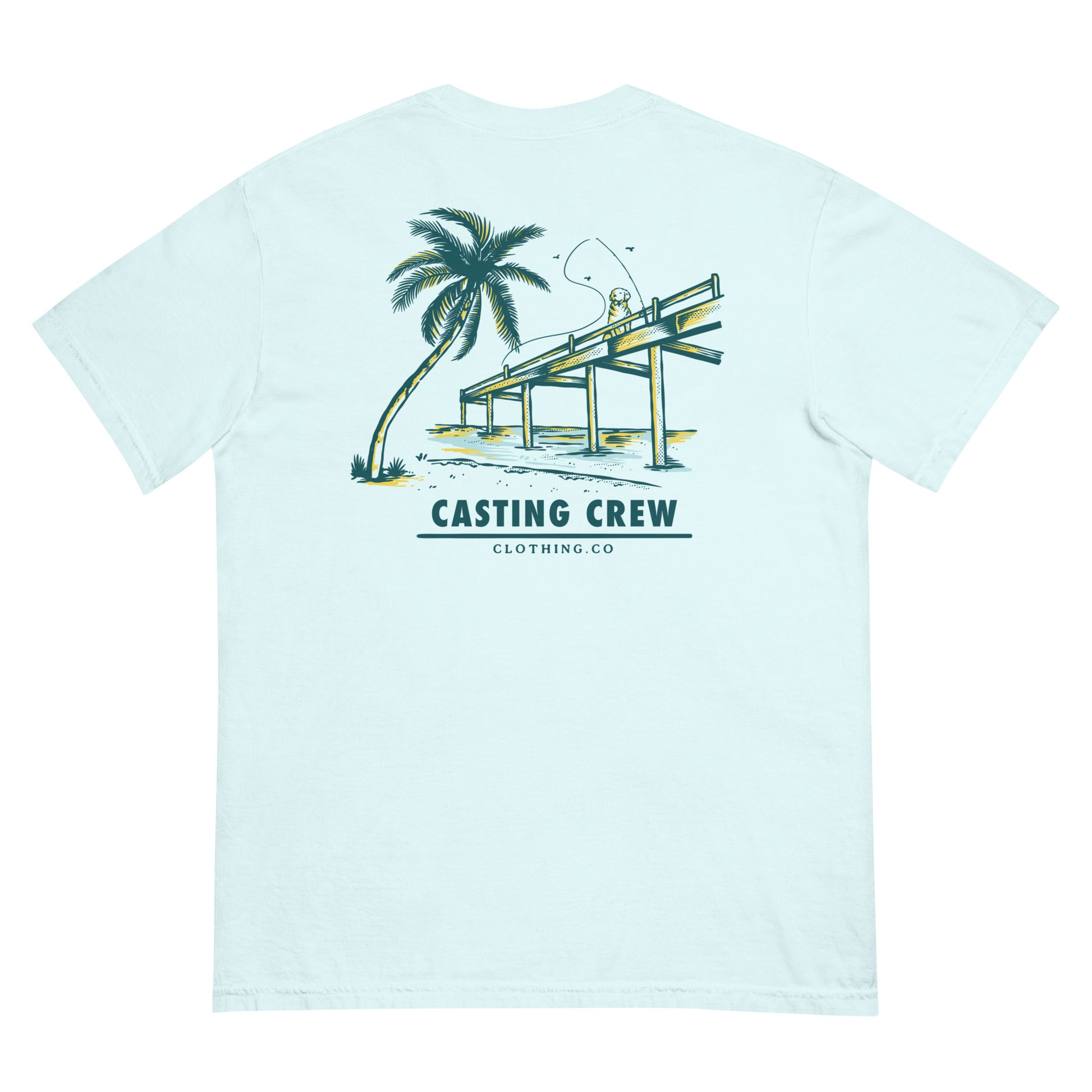 Casting Crew Blue Pierside Fishing Shirt Back