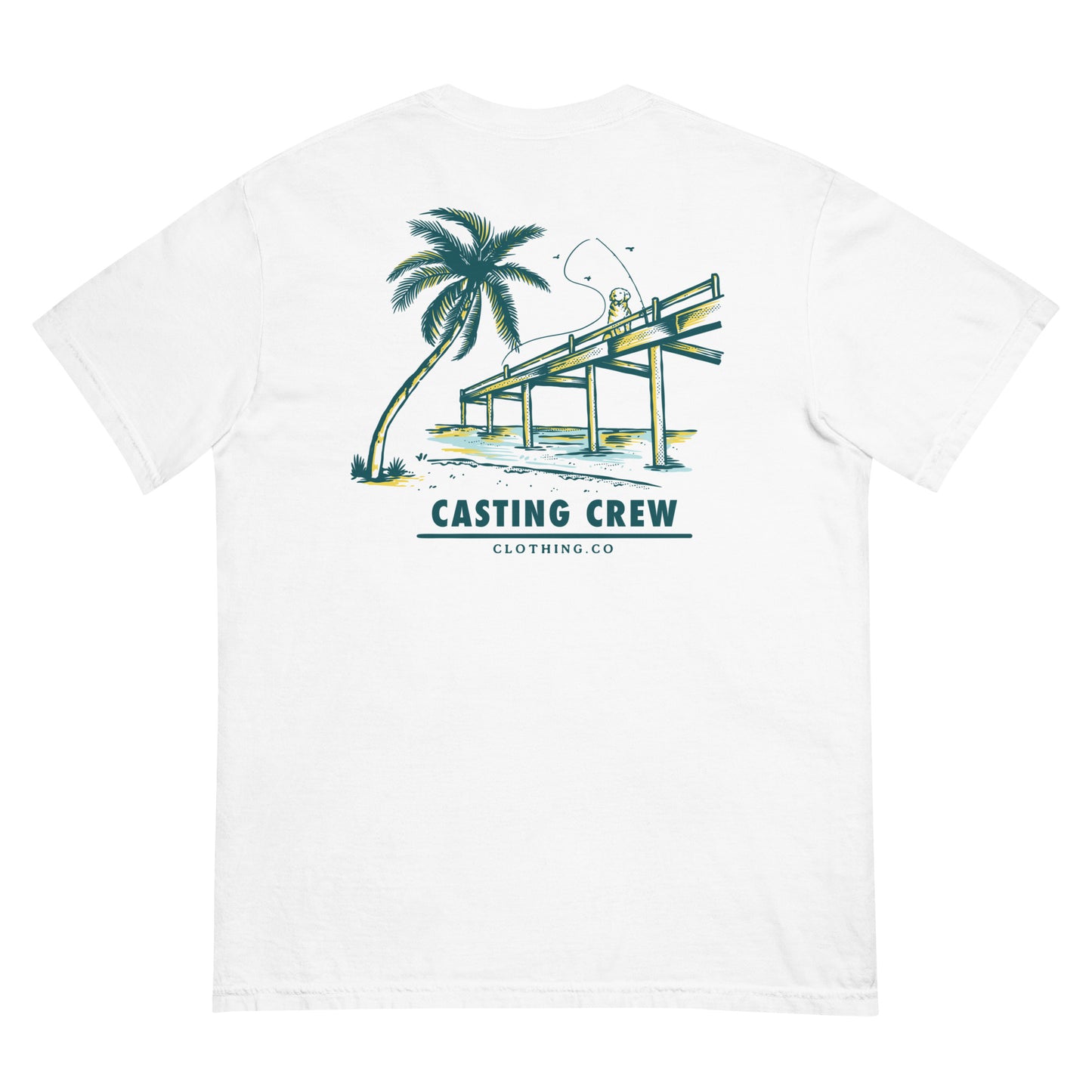 Casting Crew White Pierside Fishing Shirt Back