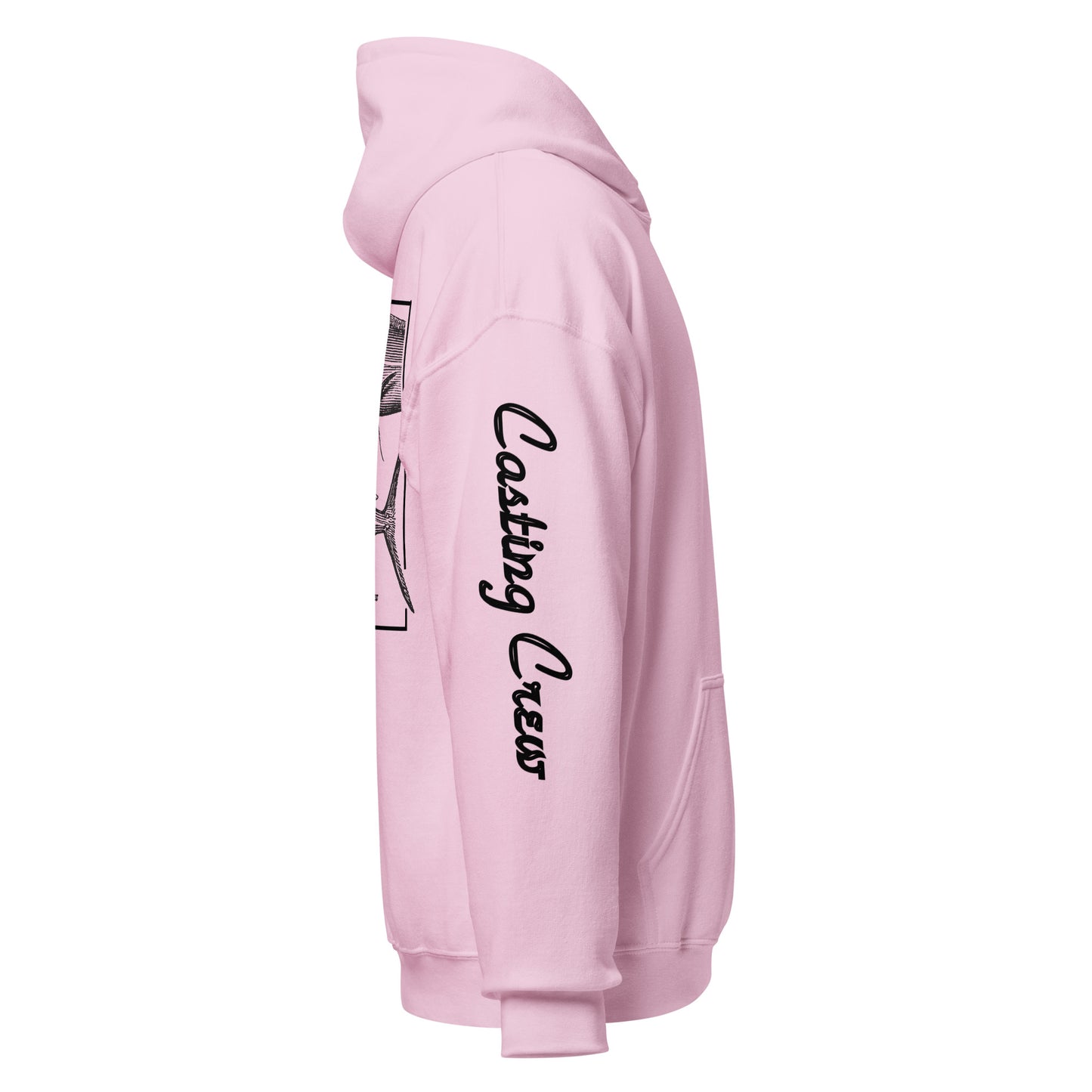 Casting Crew Pink Marlin Fishing Hoodie Side