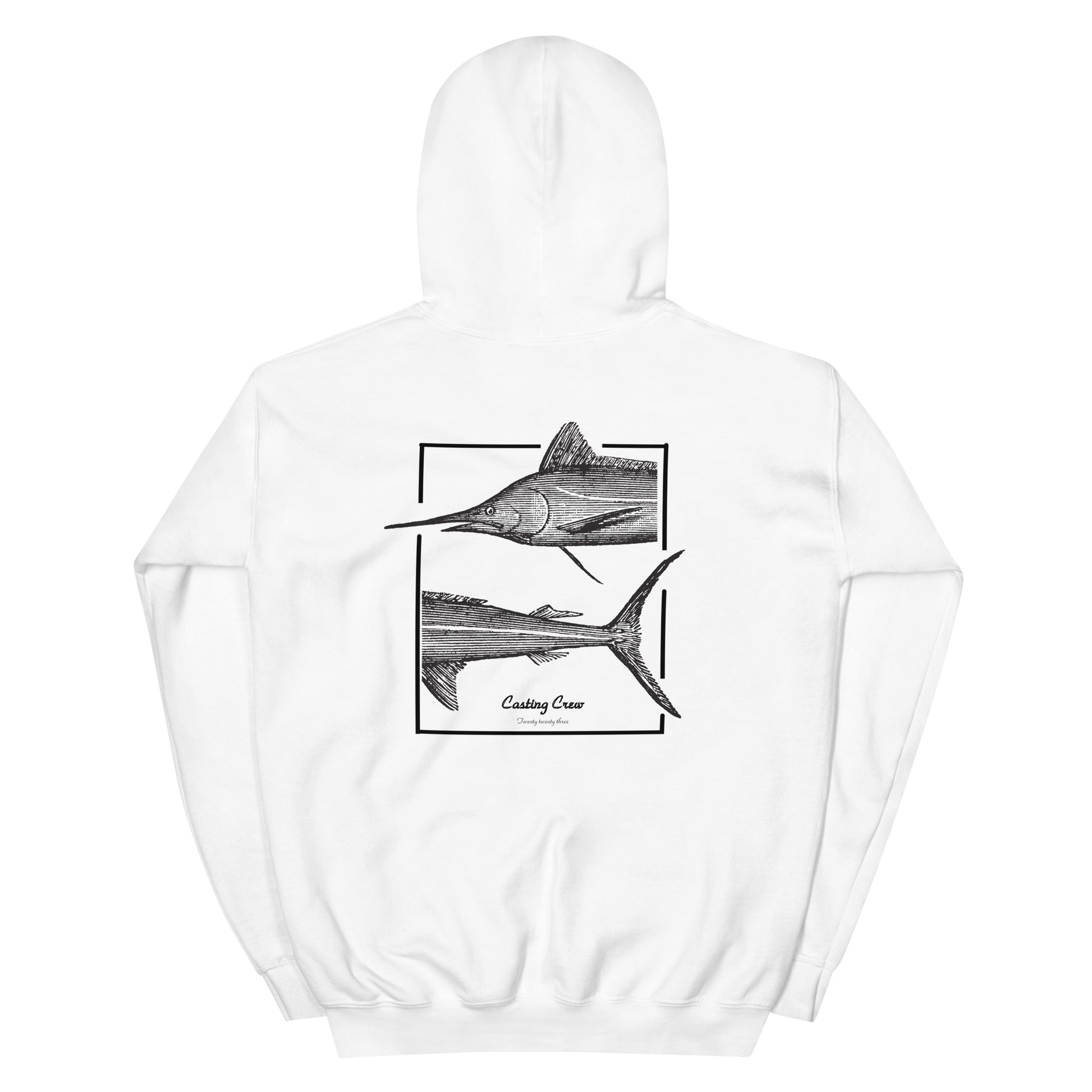 Casting Crew White Marlin Fishing Hoodie Back