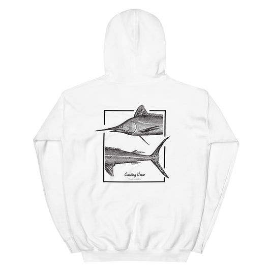 Casting Crew White Marlin Fishing Hoodie Back